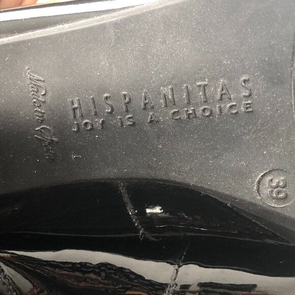 HISPANITAS black patent leather pump shoes, 3.5" sturdy high heels EU 39 US 8.5 - Picture 8 of 16